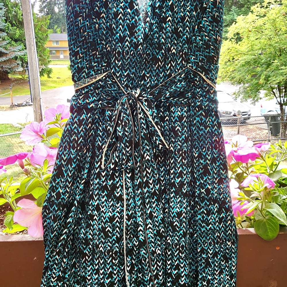 Studio M Black and Teal Maxi Dress